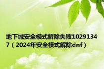 地下城安全模式解除失败10291347（2024年安全模式解除dnf）