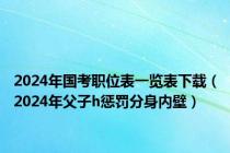 2024年国考职位表一览表下载（2024年父子h惩罚分身内壁）