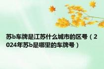 苏b车牌是江苏什么城市的区号（2024年苏b是哪里的车牌号）