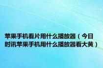 苹果手机看片用什么播放器（今日时讯苹果手机用什么播放器看大黄）