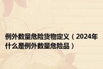 例外数量危险货物定义（2024年什么是例外数量危险品）