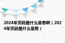 2024年页码是什么意思啊（2024年页码是什么意思）