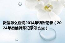 微信怎么查询2014年转账记录（2024年微信转账记录怎么查）