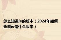 怎么知道ie的版本（2024年如何查看ie是什么版本）