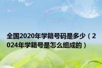 全国2020年学籍号码是多少（2024年学籍号是怎么组成的）