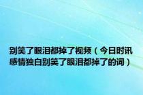 别笑了眼泪都掉了视频（今日时讯感情独白别笑了眼泪都掉了的词）