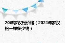 20年罗汉松价格（2024年罗汉松一棵多少钱）