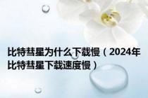 比特彗星为什么下载慢（2024年比特彗星下载速度慢）