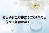 夜天子女二号是谁（2024年夜天子的女主角有哪些）