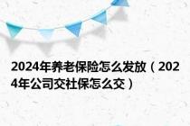 2024年养老保险怎么发放（2024年公司交社保怎么交）