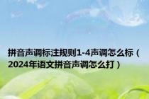 拼音声调标注规则1-4声调怎么标（2024年语文拼音声调怎么打）