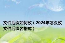 文件后缀如何改（2024年怎么改文件后缀名格式）