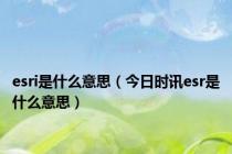 esri是什么意思（今日时讯esr是什么意思）