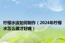 柠檬水该如何制作（2024年柠檬水怎么做才好喝）