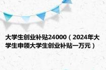 大学生创业补贴24000（2024年大学生申领大学生创业补贴一万元）