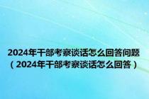 2024年干部考察谈话怎么回答问题（2024年干部考察谈话怎么回答）