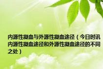 内源性凝血与外源性凝血途径（今日时讯内源性凝血途径和外源性凝血途径的不同之处）