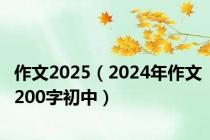 作文2025（2024年作文200字初中）