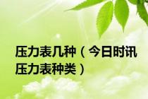 压力表几种（今日时讯压力表种类）