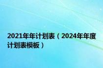 2021年年计划表（2024年年度计划表模板）