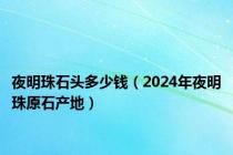 夜明珠石头多少钱（2024年夜明珠原石产地）