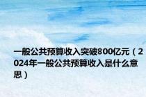 一般公共预算收入突破800亿元（2024年一般公共预算收入是什么意思）