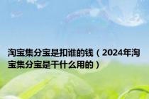 淘宝集分宝是扣谁的钱（2024年淘宝集分宝是干什么用的）