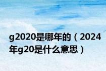 g2020是哪年的（2024年g20是什么意思）