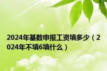 2024年基数申报工资填多少（2024年不填6填什么）