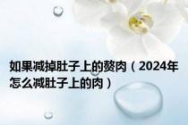 如果减掉肚子上的赘肉（2024年怎么减肚子上的肉）