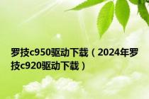 罗技c950驱动下载（2024年罗技c920驱动下载）