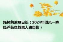 绿树荫浓夏日长（2024年微风一阵经芦荻也教离人独自伤）