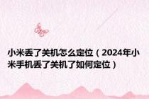 小米丢了关机怎么定位（2024年小米手机丢了关机了如何定位）