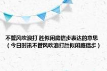 不管风吹浪打 胜似闲庭信步表达的意思（今日时讯不管风吹浪打胜似闲庭信步）