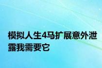 模拟人生4马扩展意外泄露我需要它