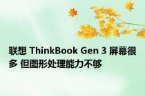 联想 ThinkBook Gen 3 屏幕很多 但图形处理能力不够