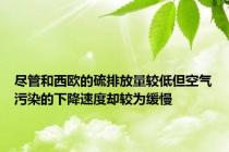 尽管和西欧的硫排放量较低但空气污染的下降速度却较为缓慢