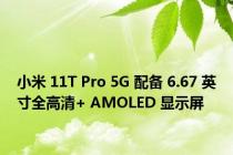 小米 11T Pro 5G 配备 6.67 英寸全高清+ AMOLED 显示屏