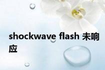 shockwave flash 未响应