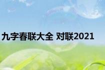 九字春联大全 对联2021