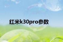 红米k30pro参数