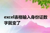 excel表格输入身份证数字就变了