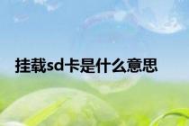 挂载sd卡是什么意思