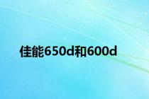 佳能650d和600d