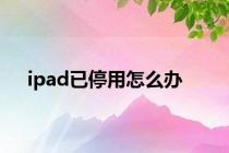 ipad已停用怎么办